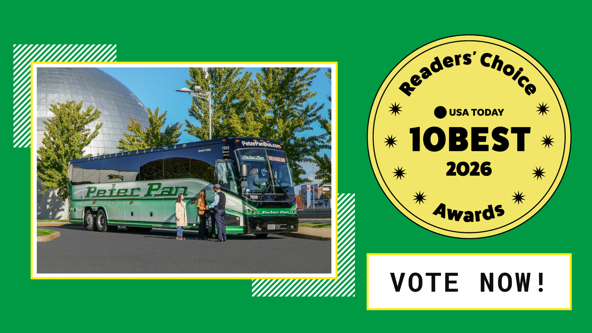 Peter Pan Bus Lines Nominated Again for USA Today’s 10Best Readers’ Choice Award